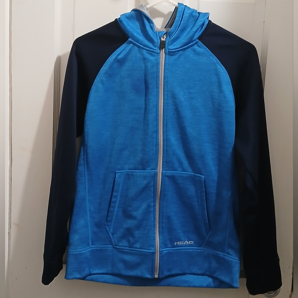 HEAD Heather Blue and Navy Full-Zip Hoodie